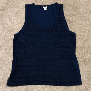 J. Crew Navy Crochet Tank Top